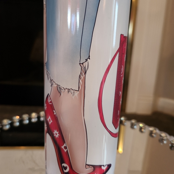 Chic Tumbler with Red Heels and purse Design.  20oz HAND CRAFTED NIB - Picture 4 of 7